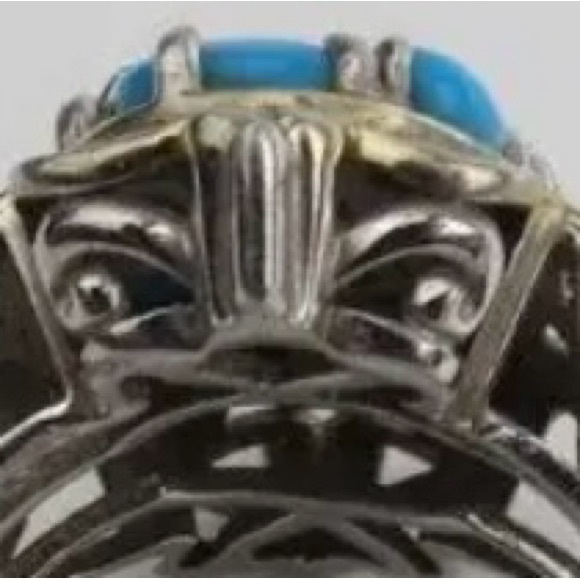 Michael Valitutti Sterling and Gold Sleeping Beauty Turquoise Ring